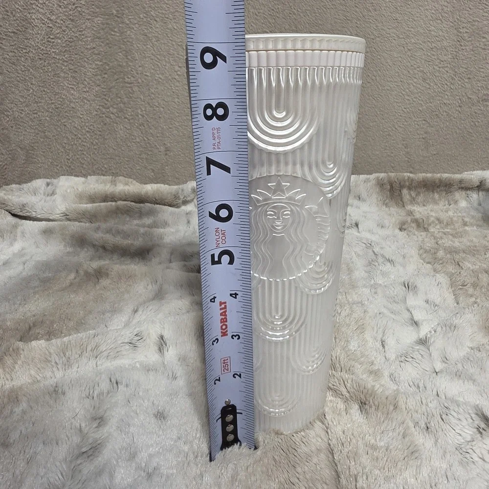 2023 Starbucks Tumbler 24oz Pearl White Mermaid Cold Cup Siren Shell No Straw